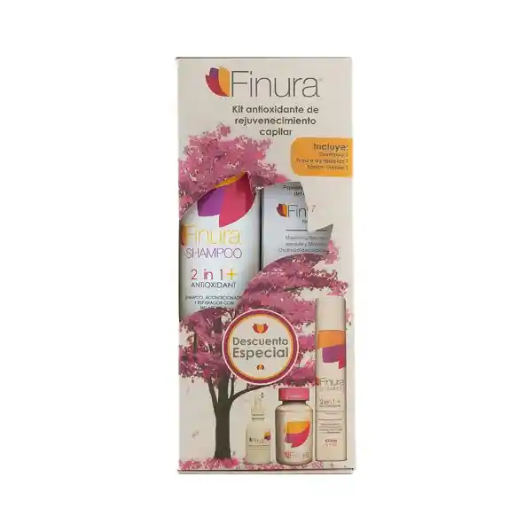 Finura Kit Tableta + Shampoo + Tónico Antioxidante