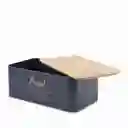 Recipiente Pan Azul Mate y Madera Ambiente Gourmet