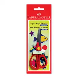 Faber Castell Tijera Escolar Roja Punta Roma