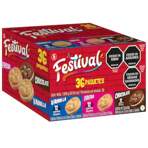 Festival Galletas Rellenas con Crema Sabores Surtidos