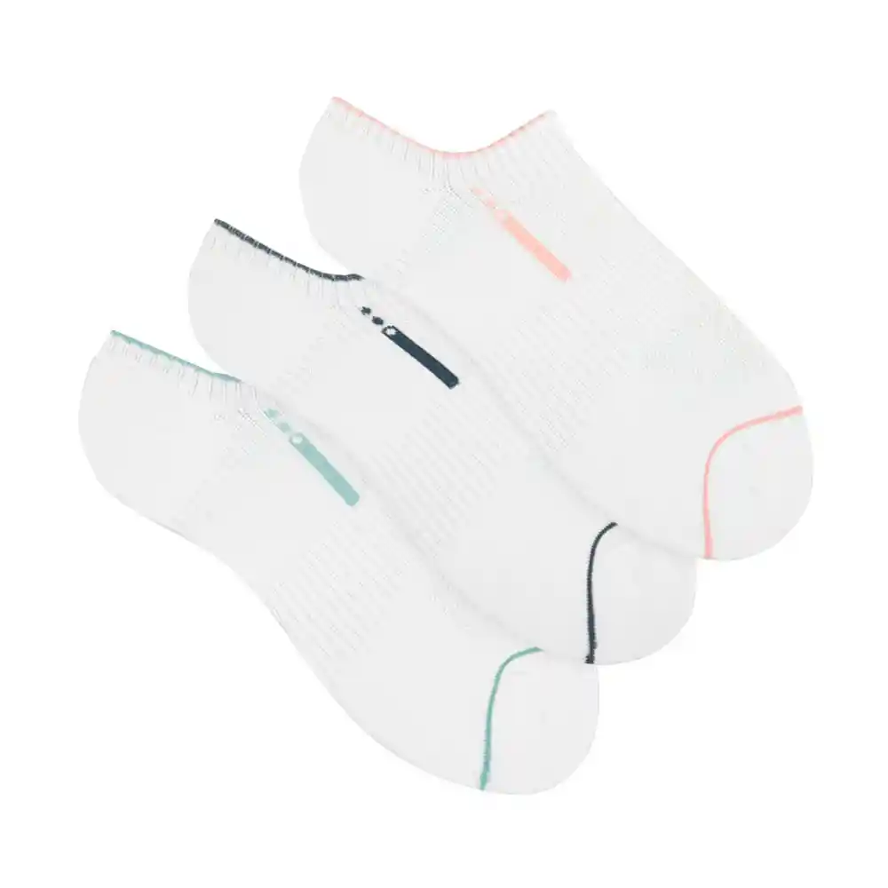 Medias Deportivas Tobilleras Femenino New Score X3 Punto Blanco
