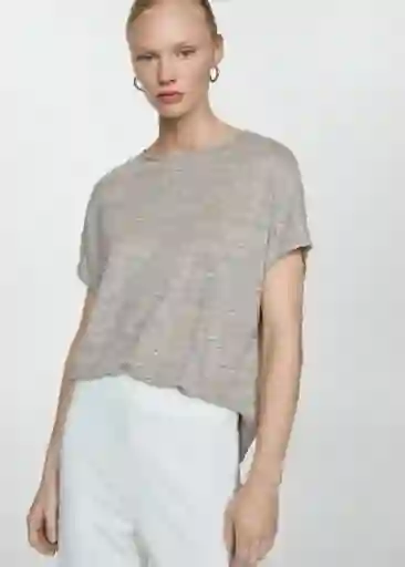 Camiseta Lint Gris Claro Vigoré Talla M Mujer Mango