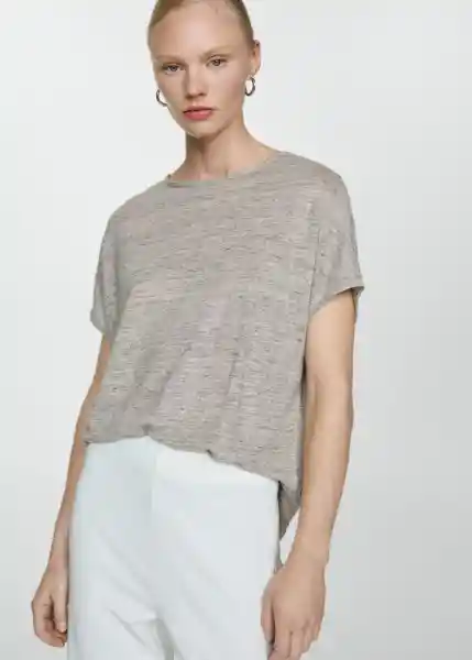 Camiseta Lint Gris Claro Vigoré Talla M Mujer Mango