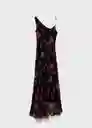 Vestido Rosa Negro Talla S Mujer Mango