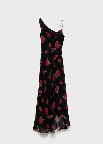 Vestido Rosa Negro Talla S Mujer Mango