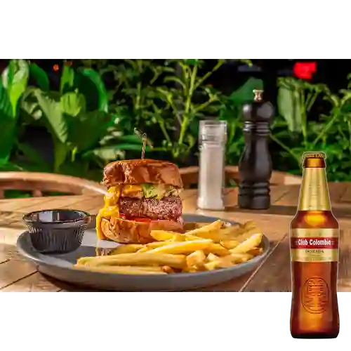 Combo Cheeseburger + Club Colombia Dorada 350 ml