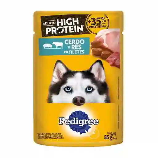 Pedigree Alimento Húmedo para Perro Adulto High Protein Cerdo Res