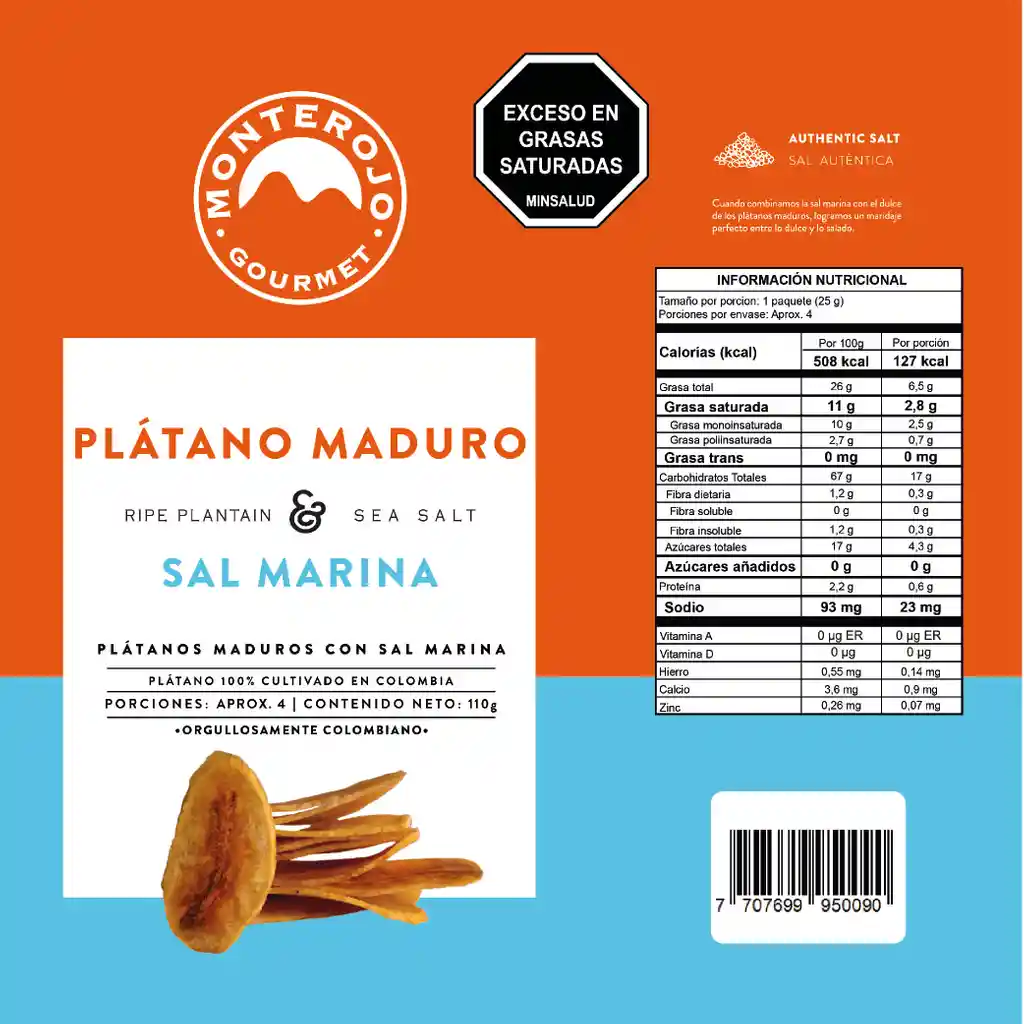 Monterojo Platanos Maduros 110gr