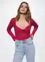 Top Pear-W Fucsia Talla S Mujer Mango