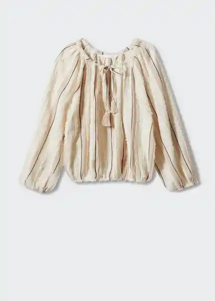 Blusa Claire Crudo Talla S Mujer Mango