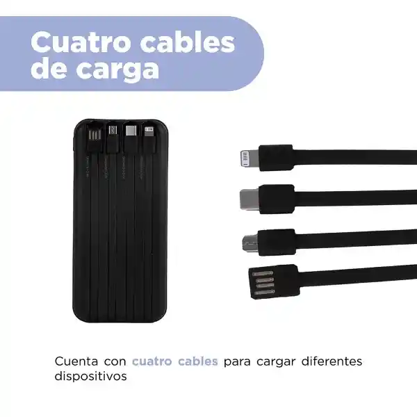 Bateria Portátil 10000Mah Negro Miniso