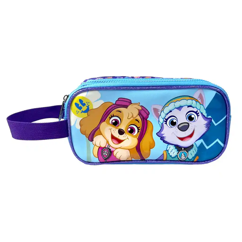 Cartuchera Premium 2 Bolsillos Paw Patrol Skye & Everest Blue