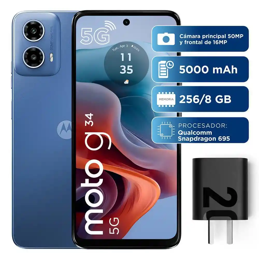 Celular Motorola G34 256 Gb 8 Gb Ram Azul