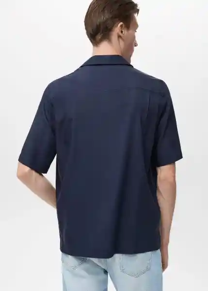 Camisa Malaga Navy Talla S Hombre Mango