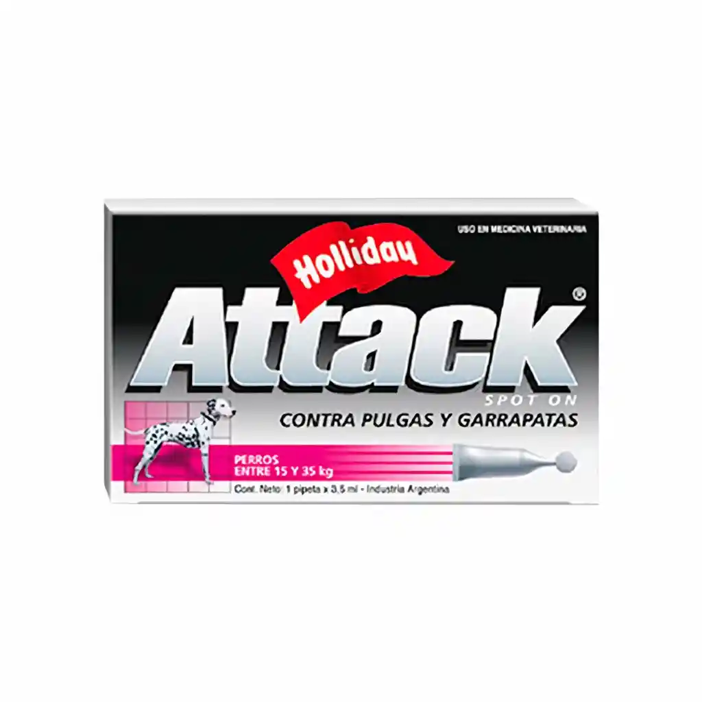 Attack Antipulgasperro De 15 Kg A 35 Kg. (3.5 Ml)