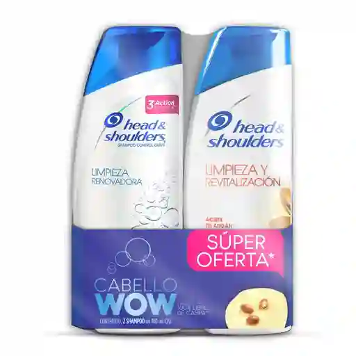 Oferta Shampoo Limpieza + Argan H&s
