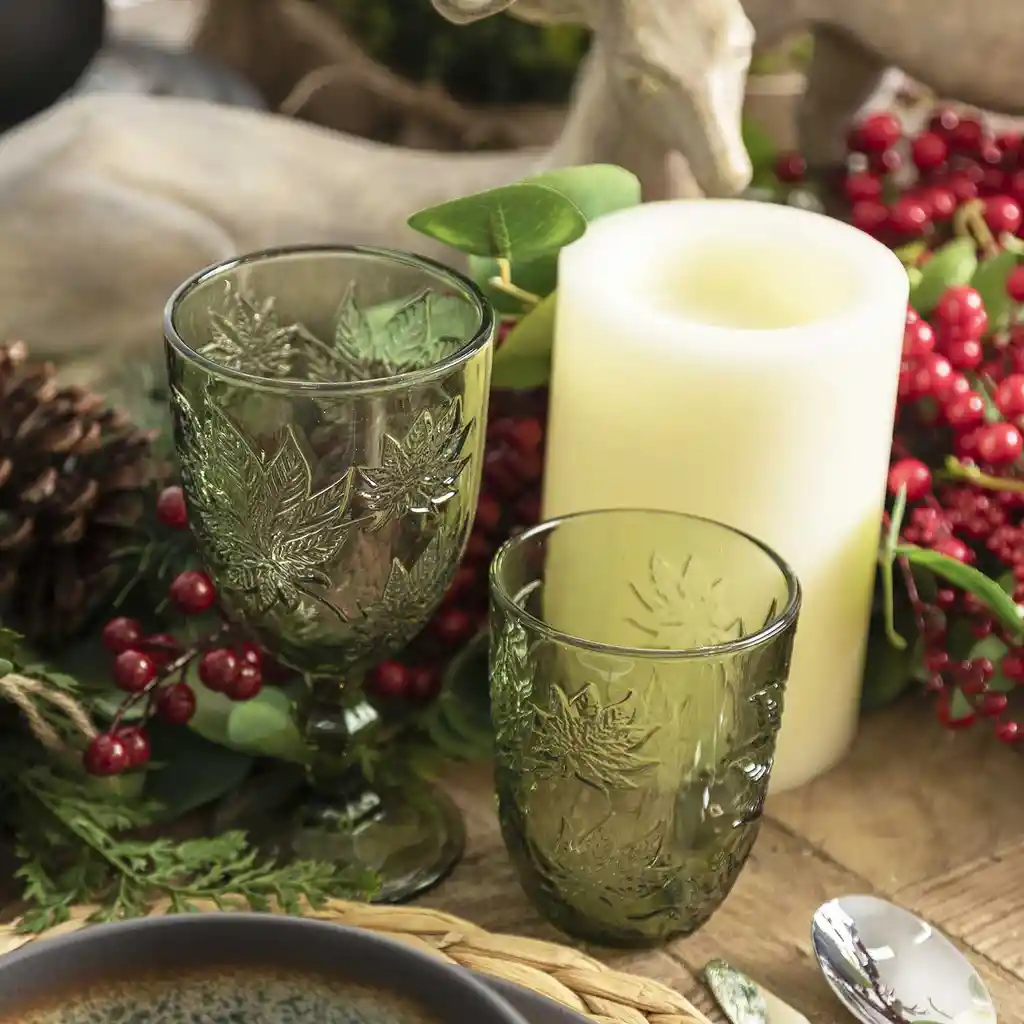 Set Vaso Hoja Cannabis Ambiente Gourmet