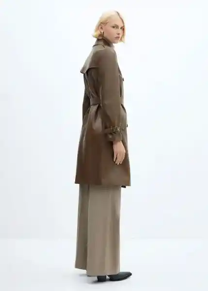 Abrigo Trench Polanapu Marrón Talla S Mujer Mango