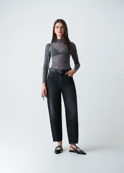 Camiseta Mujer Azul Plateado Medio Talla L 403G067 Naf Naf