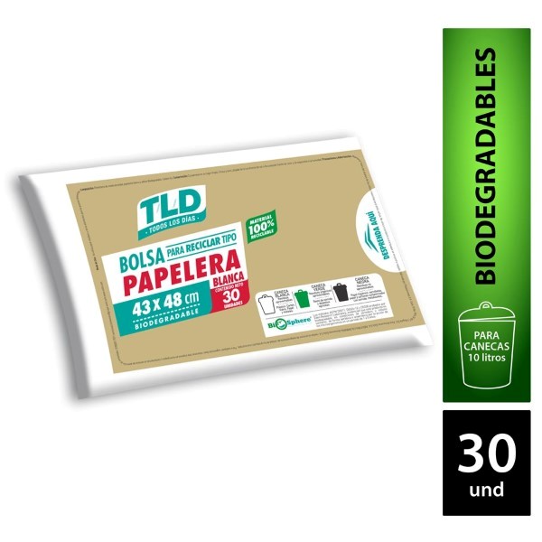 Bolsa Basura Papelera Blanca Todos Los Dias T/l/d Todos Los Dias 30 und
