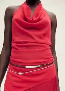 Cinturón Sela Rojo Talla S Mujer Mango