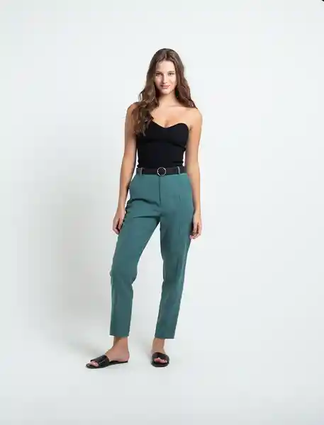 Pantalón Theak Mujer Verde Anade Oscuro Talla 8 531F313 Naf Naf