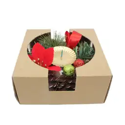 Krea Porta Vela Indiv Poinsettia Navidad 2024 13 x 13 cm