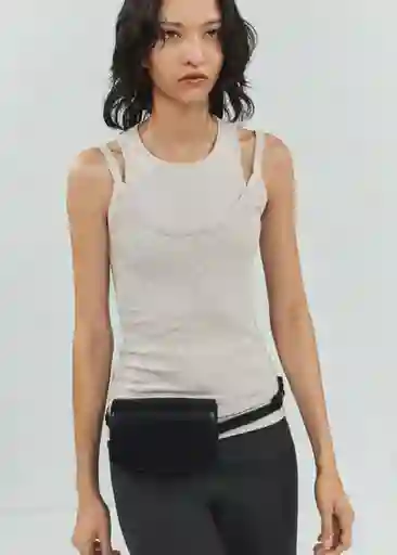 Top Sirat Gris Medio Vigoré Talla S Mujer Mango