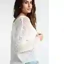 Saco Tejido Macrame Crudo Puro Claro Mujer Talla S Naf Naf