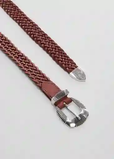 Cinturón Braid Cuero Talla L Mujer Mango