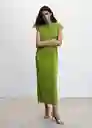 Vestido Jungla-A Verde Talla S Mujer Mango