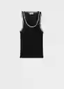 Top Shadowin Negro Talla S Mujer Mango