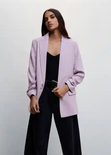 Blazer Americana Eleonor Malva Talla L Mujer Mango