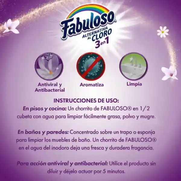 Fabuloso Limpia Pisos Alternativa al Cloro Fresca Lavanda 1.5 L