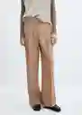 Pantalón Hunter Beige Talla 42 Mujer Mango