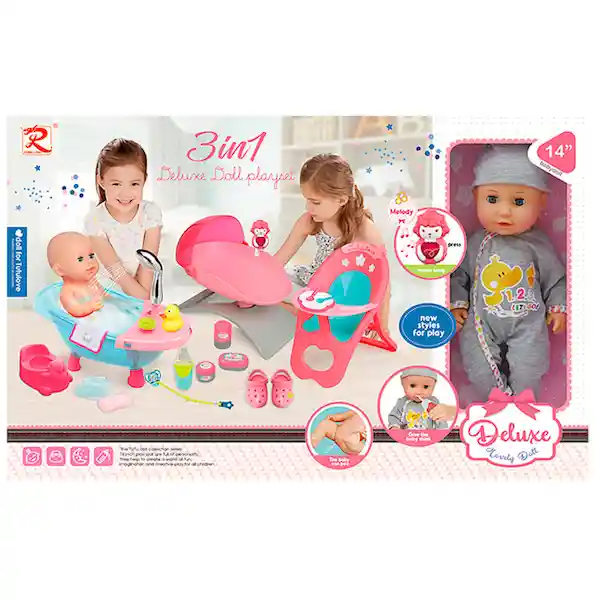 Faroplay Juguete Lovely Doll Bebe Mecedora Silla Para Comer