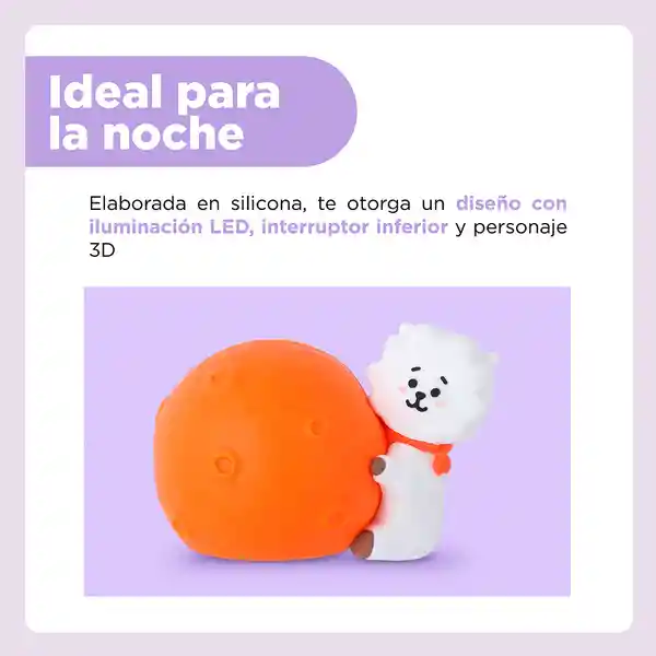 Lámpara de Noche Led Moon Rj Bt21 Miniso