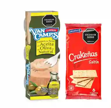 Combo Galletas Crakenas 6 Und + Van Camps Atún en Aceite