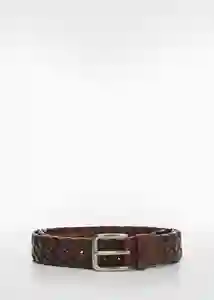 Cinturón Trenza Marrón Talla 80 Hombre Mango