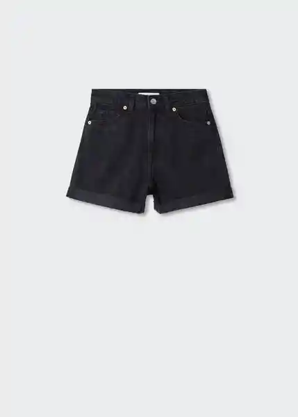 Short Mom80 Tejano Color Negro Talla 34 Mujer Mango