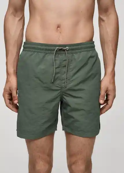 Short Bañador Liso Khaki Talla M Hombre Mango