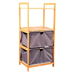 Cotidiana Estante Organizador 2 Repisas 2 Cajones Bambú/Gris