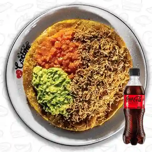 Combo Patacón con Carne + Coca Cola Sin Azúcar 400 ml