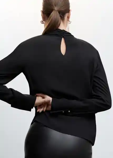 Blusa Lula Negro Talla S Mujer Mango