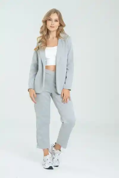 Blazer Abierto Color Gris Medio Talla S Ragged