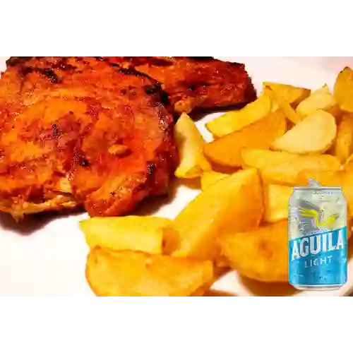 Combo Chuleta X 180 gr + Aguila Light Lta 330ml