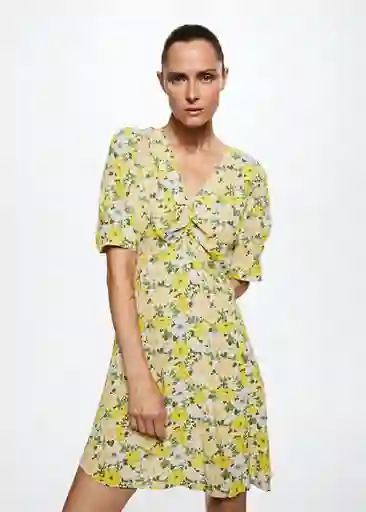 Vestido Nataliac-W Amarillo Pastel Talla L Mujer Mango