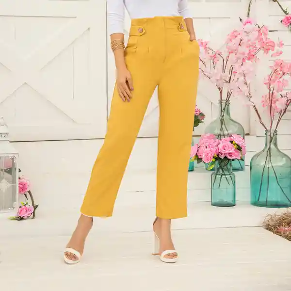 Croydon Pantalón Cynthia Mujer Amarillo Talla XL