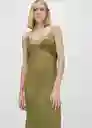 Vestido Sezai Khaki Talla L Mujer Mango