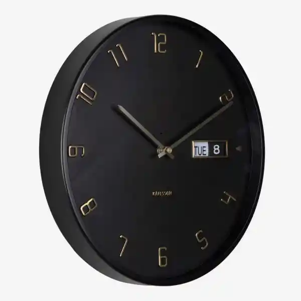 Present Time Reloj Pared Flip Iron Negro